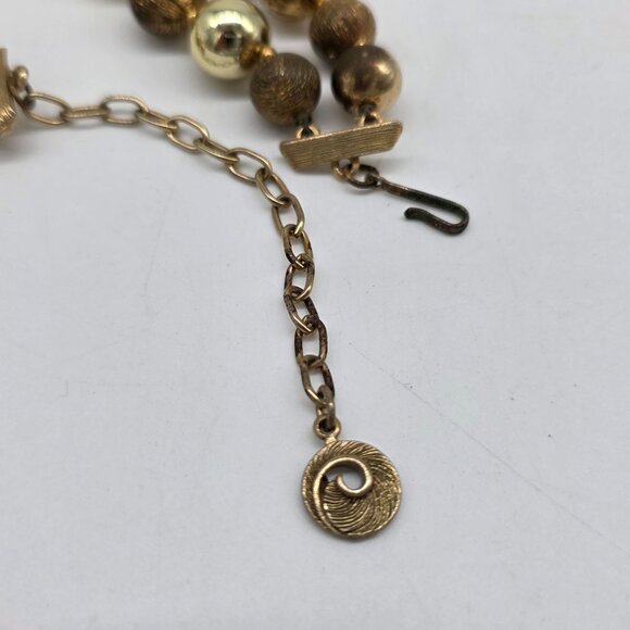 LISNER Statement Vintage Double Strand Gold Tone & Crystal Bead Necklace - Picture 7 of 8